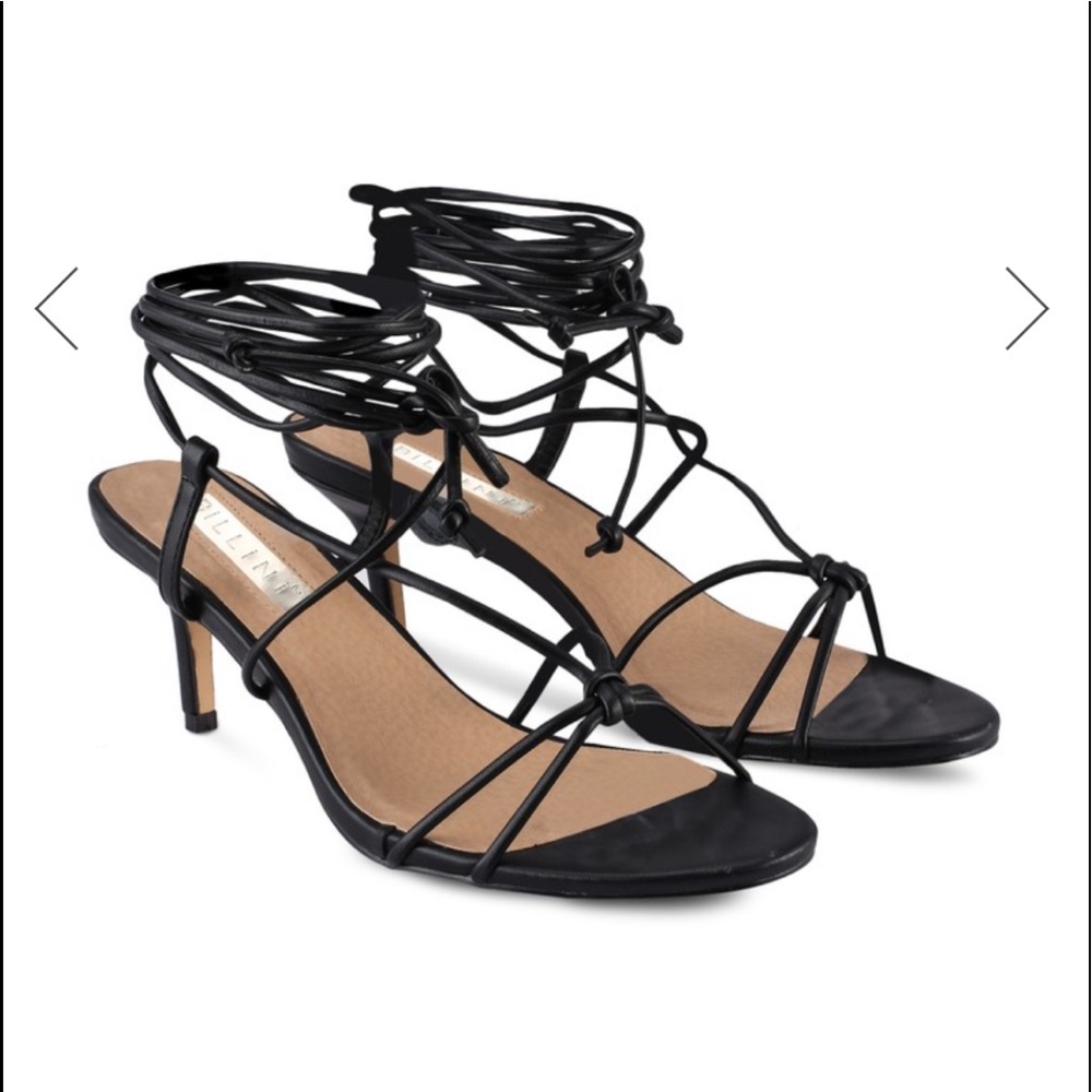 Black strappy heels